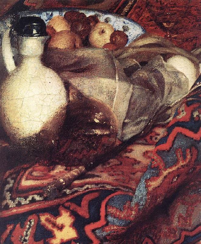 VERMEER VAN DELFT, Jan A Woman Asleep at Table (detail) ert oil painting picture
